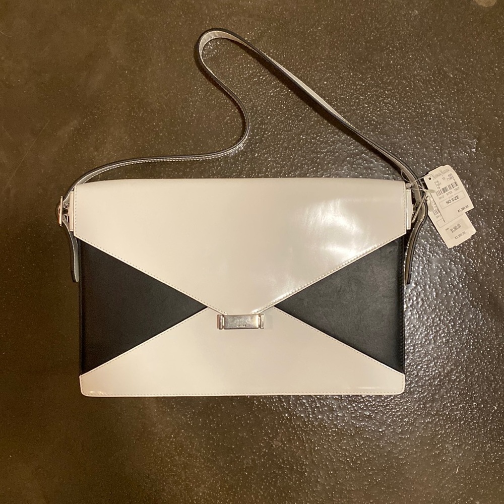 *AUTHENTIC* Celine White Black Diamond Envelope Handbag